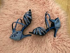 Scarpe salsa blu con strass