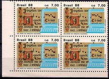 Brasile 1988 Archivio Nazionale Antico e Moderno Scrittura/File Computer Bl4 MNH