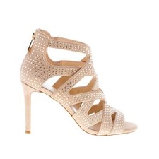 MICHAEL KORS scarpe donna Sandalo Annalee camoscio beige fasce strass tacco 9,5