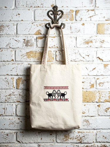 Borsa tote ricamata mano - ricamata, a