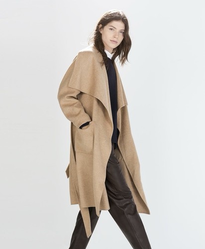 Cappotto donna zara lana fatto - zara,