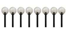 LAMPIONE LAMPIONCINO GLOBO DA GIARDINO 25cm KIT COMPLETO PALO 1 MT FUME' PZ 8