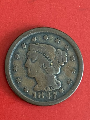 1847 coin cent copper - 1847, 1