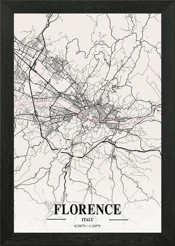 Florence neapolitan map framed - neapolitan,