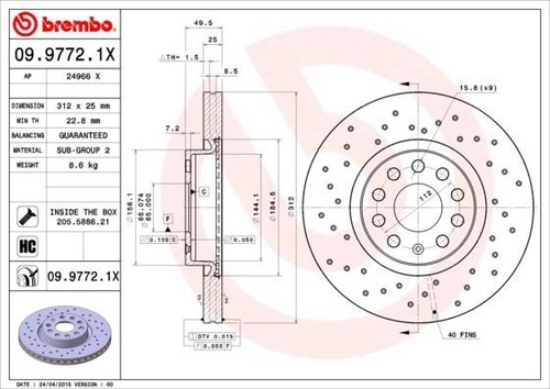 Brembo discofreno 9772 1x - brembo,
