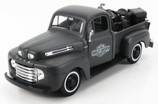 MODELLINO FURGONE STATICO MAISTO FORD F-1 PICK-UP CUSTOM HARLEY 1948 + MOTO 1/24