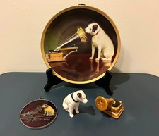 Pacchetto Targhetta Vintage RCA Nipper "His Master's Voice" Edizione da Collezione