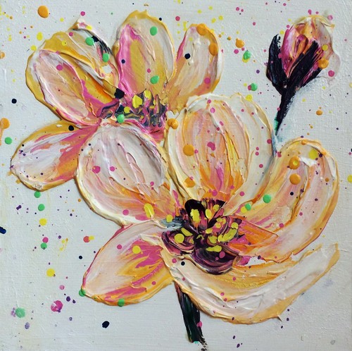 Fiore astratto dipinto con - astratto.,