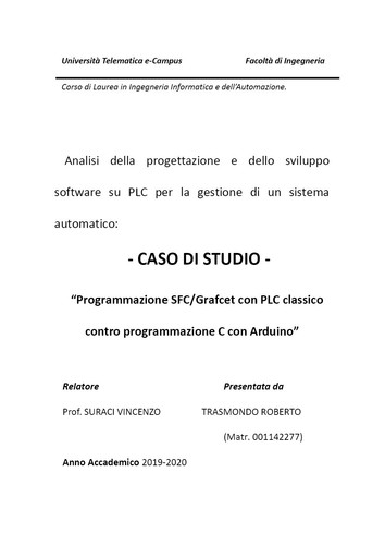 Analisi della progettazione - , e