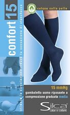 2 PAIA CALZA GAMBALETTO UOMO RIPOSANTE COMPRESSIONE GRADUATA 15 MMHG SILCA