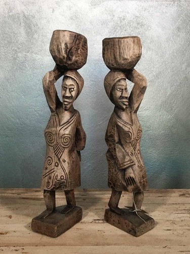 Coppia sculture legno di - coppia, in