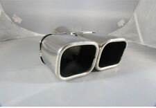 DOPPIO SCARICO QUADRATO TERMINALE CODINO AUTO TUNING MARMITTA ACCIAIO CROMATO !!