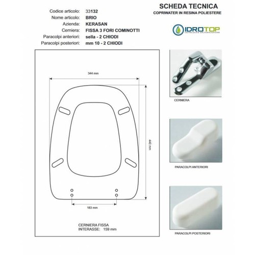Copriwater brio kerasan bianco - brio,