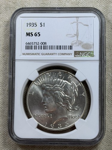 1935 peace dollar ngc ms65 - 1935,