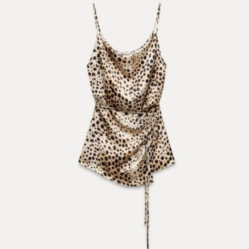 Zara top raso - collo, a