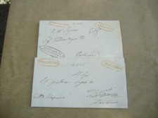 2 PREFILATELICHE 1842-45 TIMBRO ROSSO "ALCAMO" E "REAL SERVIZIO" PER PARTANNA