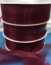 Nastro in organza Bordeaux 38 mm 100 mt 05BR