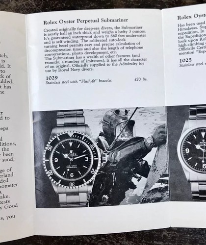 Rolex brochure 5513 submariner - rolex,