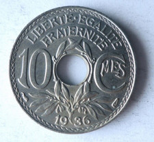 1936 Francia 10 Centesimi - Eccellente Moneta Francia Bin #12
