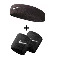 NIKE Swoosh Fascia + Swoosh Polsini 2 PK (Black+White)