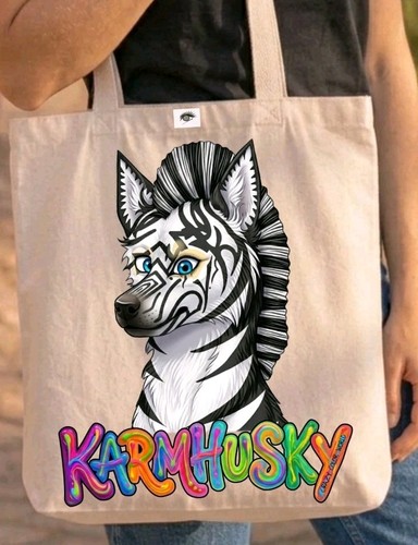 Tote bag husky zebra - husky,