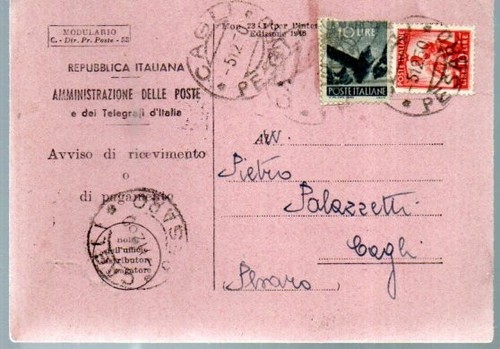 Ricevuta ritorno con valori - ricevuta,