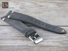 Cinturino orologio 18 19 20 22 vera pelle scamosciata italiana LS VINTAGE SUEDE grigio