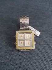 Orologio da Polso con grande Quadrante 4 Fusi Orari Acciaio KK Collection