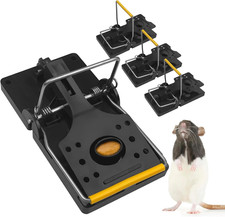 4 Pezzi Trappola per Topi, Efficiente E Riutilizzabile Trappole per Topi Grandi,