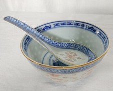 Tazza Ciotola Cinese in porcellana con cucchiaio 