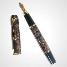 Penna  Stilografica FILCAO Mod. Leader In Lacca Marrone Screziata Made In Italy