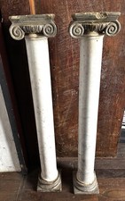 Colonne antiche epoca XVIII secolo In marmo bianco e pietra argentata