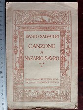 CANZONE A NAZARIO SAURO 1917