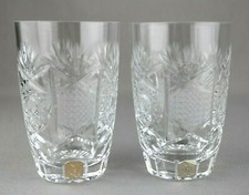 Coppia bicchieri in Cristallo di Boemia con Decorazioni Rilievo Whiskey Vintage