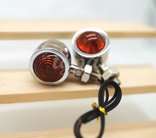 ⭐Indicatori Frecce Luci Tonde CHROME-Vintage Honda Suzuki Honda Yamaha Kawasaki