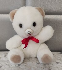 Peluche pupazzo mascotte spot orsetto Coccolino  ammorbidente fiocco rosso 14 cm