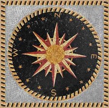 compass Mosaic Marble Square