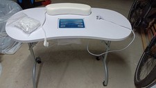 Tavolo pieghevole estetista manicure ricostruzione unghie rotelle bianco USATO
