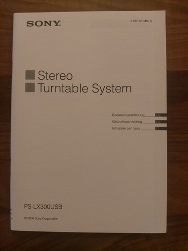 Sony lx300usb solo manuale - ps-lx300usb,