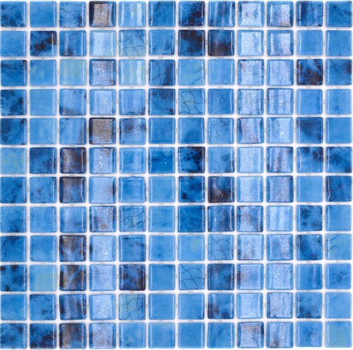 Mosaico piscina vetro blu - in,