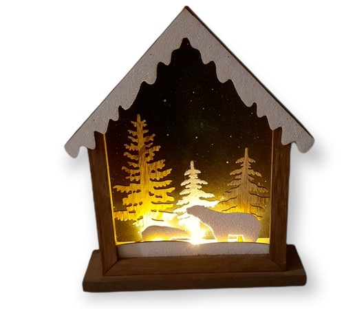 Capanna legno con - in, scenario