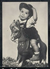 Cartolina bambino cavallino - su,