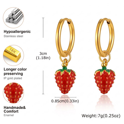 Orecchini fragola creoli - orecchini,