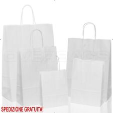 BORSA SHOPPER SACCHETTO DI CARTA MANICO CORDINO COLORE BIANCO