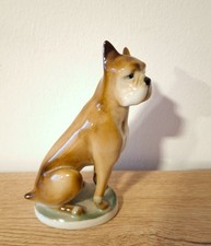 Zsolnay Pecs Ungheria, figura animale pugile, cane, marcato, disegno Ferenc Öry