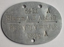 Marca di riconoscimento EKM Wehrmacht artiglieria ricambio abt. 49 Dessau alluminio WW2 orig.