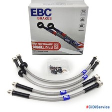 Kit Tubi Freno in Treccia d'Acciaio EBC Mini F55 F56 F57 impianto Brembo