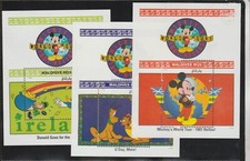 MALDIVE 1992 DISNEY VIAGGI TOPOLINO NEL MONDO 3 BF MNH MF77250