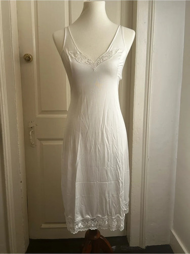 Vintage white nylon lace trim - lace,