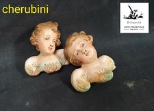 Coppia Cherubini Angeli Occhi Vetro 6 Cm Presepe